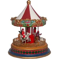 Intratuin Kerstdorpminiatuur Carrousel Multi 14,5 X 14,5 X 17,5 Cm