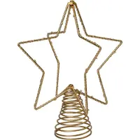 Intratuin Kerstster Op Voet Goud Met Verlichting D 19,5 H 23,5 Cm