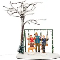 Intratuin Kerstdorpminiatuur Kinderen Op Schommel 13 X 10 X 14 Cm