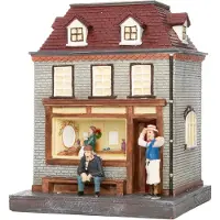 Intratuin De Brink Kersthuisje Kapperszaak 15 X 13 X 18,5 Cm