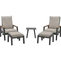 Intratuin Verstelbare 5-delige Aluminium Relax-set Demi Antraciet