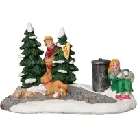 Intratuin Kerstdorpminiatuur Kinderen Met Dieren 13 X 7 X 8,5 Cm