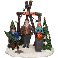 Intratuin Kerstdorpminiatuur Kerstboom Verkoop Met Vuur 11,5 X 8 X 11,5 Cm