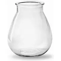Merkloos Bloemenvaas druppel vorm - helder/transparant glas - 17 x 14 cm - Vazen