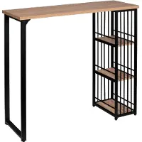 OEM Bartafel met Opbergplanken - voor Binnen & Buiten - Keukentafel, Bistrotafel, Bartafels - 120x40x105 cm - Licht Hout