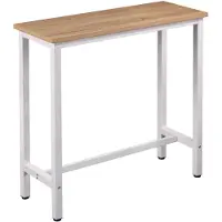 OEM Bartafel voor Binnen & Buiten - Keukentafel, Bistrotafel, Bartafels - 100x40x100 cm - Licht Eik / Wit