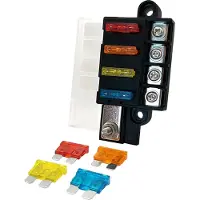 Proride Steekzekeringhouder 4-polig - 12-32V - Max. 100A per blok Max. 30A per circuit