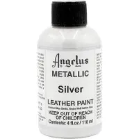Angelus Leather Acrylic Paint - textielverf voor leren stoffen - acrylbasis - Metallic Silver - 118ml