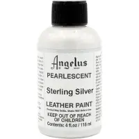 Angelus Leather Acrylic Paint - textielverf voor leren stoffen - acrylbasis - 118ml - Parelmoer Zilver