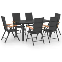 vidaXL 7-delige tuinset, zwart en bruin
