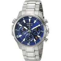 Bulova Marine Star Heren Zilveren Horloge 96B256
