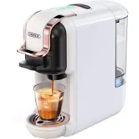 HiBREW 5-in-1 multifunctionele koffiezetapparaat, warm/koud, DG, geschikt voor Nespresso-cappuccino’s, kleine ESE-pads, gemalen koffie, kantine, 20 bar, H2B, wit