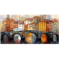 PosterMonkey Poster 150x75 cm - Gracht - Huizen - Kunst - Art - Posters - Kamer decoratie - Wanddecoratie woonkamer - Muurdecoratie slaapkamer