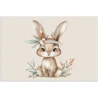 PosterMonkey Poster 30x20 cm - Haas - Dier - Bohemian - Pastel kleuren - Posters - Kamer decoratie accessoires - Wanddecoratie kinderkamer - Muurdecoratie babykamer