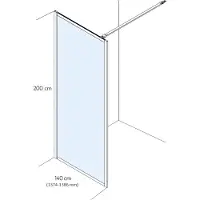 Sealskin Inloopdouche Contour 138x200cm - Geborsteld Rvs Profiel - 6 Mm Helder Glas