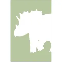 PosterMonkey Poster 80x120 cm - Dino - Triceratops - Dinosaurus - Groen - Posters - Kamer decoratie accessoires - Wanddecoratie kinderkamer - Muurdecoratie babykamer