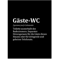 PosterMonkey Poster 30x40 cm - Quotes - Gäste-wc - Definitie - Zwart - Spreuk - Posters - Wanddecoratie badkamer - Muurdecoratie WC - Decoratieve accessoires - Toilet muur decoratie