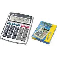 Centrum Rekenmachine/calculator - zilver - 13 x 10 - voor school of kantoor - 8 digits - calculator
