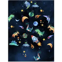 PosterMonkey Poster 30x40 cm - Ruimte - Dino - Dinosaurus - Jongens - Posters - Kamer decoratie accessoires - Wanddecoratie kinderkamer - Muurdecoratie babykamer