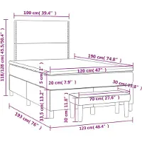 vidaXL Boxspring met matras stof taupe 120x190 cm