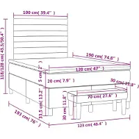 vidaXL Boxspring met matras stof taupe 120x190 cm