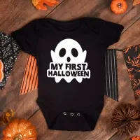 Larkwood My first Halloween - Rompertje - Baby Romper zwart - - Maat 0-3 maanden