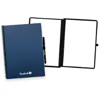 Bambook Colourful uitwisbaar notitieboek - Donkerblauw (Navy) - A4 - Blanco pagina's - Duurzaam, herbruikbaar whiteboard schrift - Met 1 gratis stift