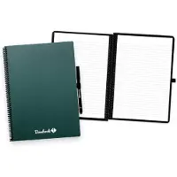 Bambook Colourful uitwisbaar notitieboek - Donkergroen (Forest) - A4 - Gelinieerde pagina's - Duurzaam, herbruikbaar whiteboard schrift - Met 1 gratis stift