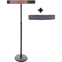 Sunred - COMBIDEAL - Heater & Hoes - Dark lijn - Zwart - Staand model - Terrasverwarmer – Carbon
