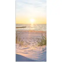 PosterMonkey Poster 80x160 cm - Strand - Zon - Duin - Gras - Zand - Horizon - Posters - Kamer decoratie - Wanddecoratie woonkamer - Muurdecoratie slaapkamer