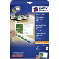 Avery Avery-Zweckform C32011-10 Bedrukbare visitekaarten, gladde kant 85 x 54 mm Wit 100 stuk(s) Papierformaat: DIN A4
