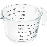 GEFU DIMENSO Maatbeker – 1000 ml – Borosilicaatglas – Magnetronbestendig – Vaatwasserbestendig – Transparant