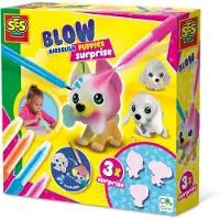 SES Creative - Blow Airbrush Pens - Puppy's Suprise - Knutselen Meisjes - 4 Pennen en 3 Puppy's - Herbruikbaar - Vanaf 5 jaar