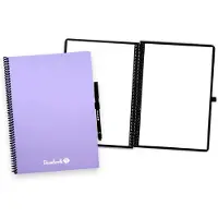 Bambook Colourful uitwisbaar notitieboek - Lila - A4 -Blanco - Duurzaam, herbruikbaar whiteboard schrift - Met 1 gratis stift