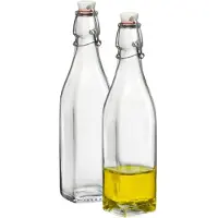 Bormioli Rocco 2x Limonadeflessen/waterflessen transparant 500 ml vierkant - Weckpotten