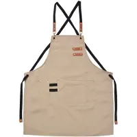 Clayre & Eef Keukenschort 75x66 cm Beige Polyester Beige