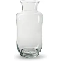 Jodeco Bloemenvaas Ella - helder transparant - glas - 13 x 26 cm - fles vaas