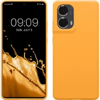 Kwmobile telefoonhoesje geschikt voor Motorola Moto G85 5G - Hoesje met siliconen coating - Smartphone case in fruitig oranje