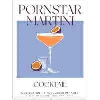 PosterMonkey Poster 60x80 cm - Cocktail - Pornstar Martini - Vintage - Blauw - Posters - Wanddecoratie keuken - Muurdecoratie woonkamer - Decoratieve accessoires - Kamer muur decoratie