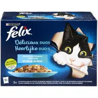 Felix 2x DOU's in Gelei - Kattenvoer Natvoer - Vis Selectie - 12 x 85 g
