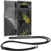 Kwmobile telefoonhoesje geschikt voor Google Pixel 7 Pro - Hoesje met telefoonkoord - Back cover voor smartphone - Case in goud / grijs / transparant