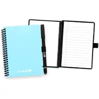 Bambook Colourful uitwisbaar notitieboek - Blauw - A6 - Blanco & lined - Duurzaam, herbruikbaar whiteboard schrift - Met 1 gratis stift