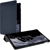 Kwmobile Hoesje geschikt voor Xiaomi Redmi Pad SE - Kunstlederen tablet cover met standaard - In donkerblauw