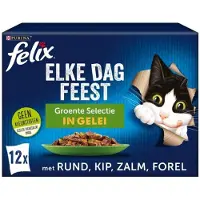 Felix 4x in Gelei - Kattenvoer Natvoer - Groente Selectie - 12 x 85 g