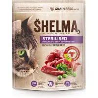 Shelma 4x Premium Kattenvoer - Kattenbrokken rijk aan Verse Rund - 1.4kg