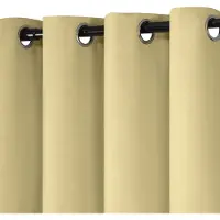Kamyra Gordijnen - 2 stuks - 100% Polyester - Gordijnroede/Gordijn/Vitrage - Verduisterend & Thermisch - Champagne - 140x175 cm