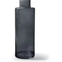 Jodeco Bloemenvaas Willem - transparant smoke glas - 11,5 x 26 cm - fles vorm vaas