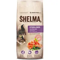 Shelma 4x Premium Kattenvoer - Kattenbrokken rijk aan Verse zalm -1.4kg