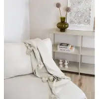 Poufs&Pillows Dekentje - pompom deken creme wit – Ideaal als sprei voor je bed of deken voor op de bank - 150 x 200cm - Plaid woon- en slaapkamer