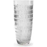 Jodeco Bloemenvaas - transparant glas - H30 x D13 cm - stripes motief